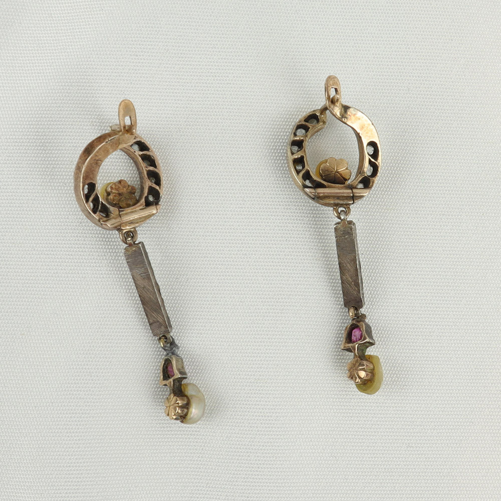 Orecchini oro giallo e argento cod 7293