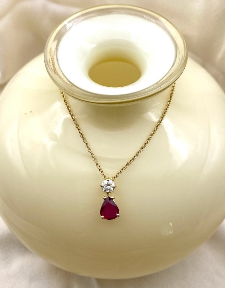 Collana rubino diamante cod 7905