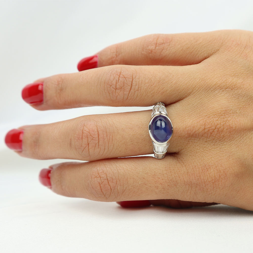 Anello zaffiro cabochon cod 6904