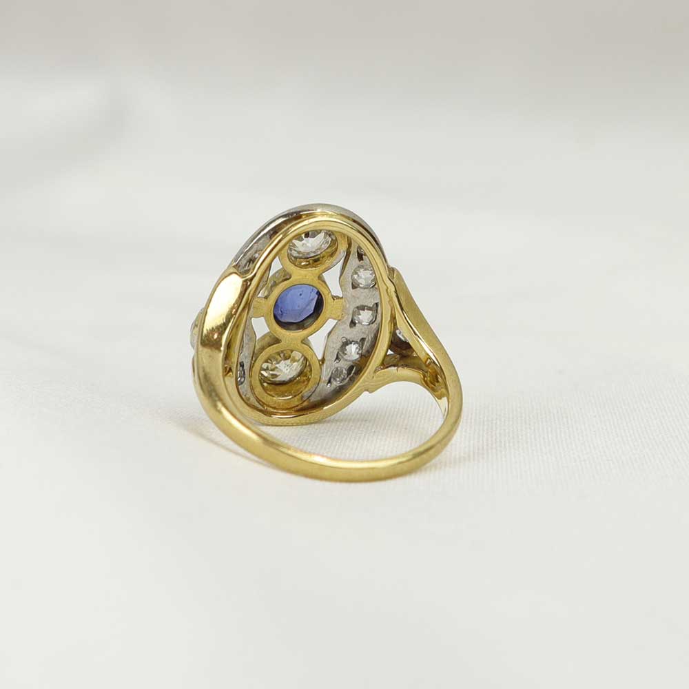 Anello zaffiro diamanti cod 7464