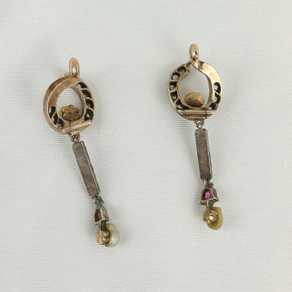 Orecchini oro giallo e argento cod 7293