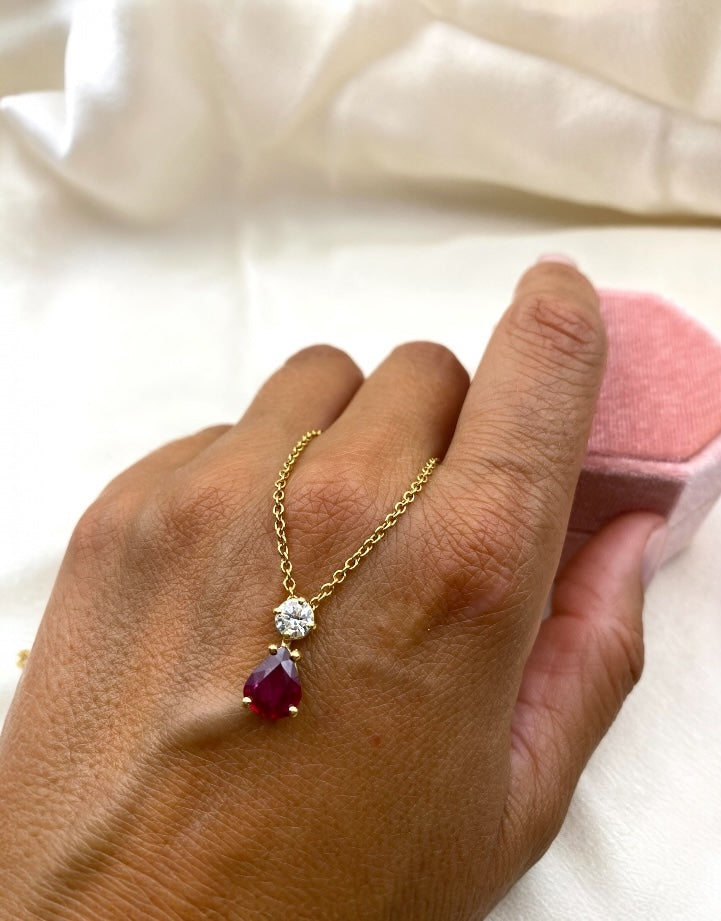 Collana rubino diamante cod 7905