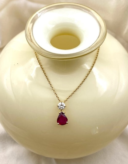 Collana rubino diamante cod 7905