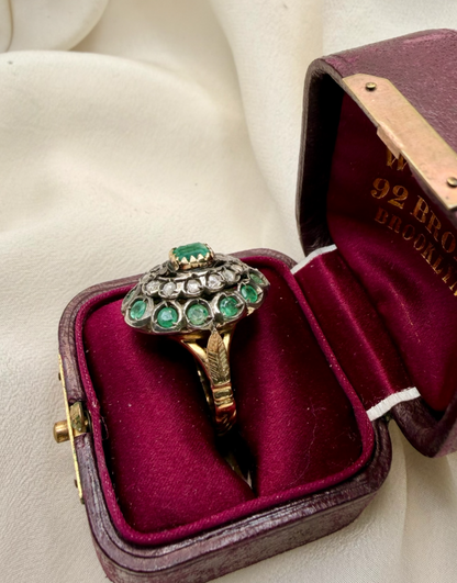 Anello antico smeraldi cod 8180