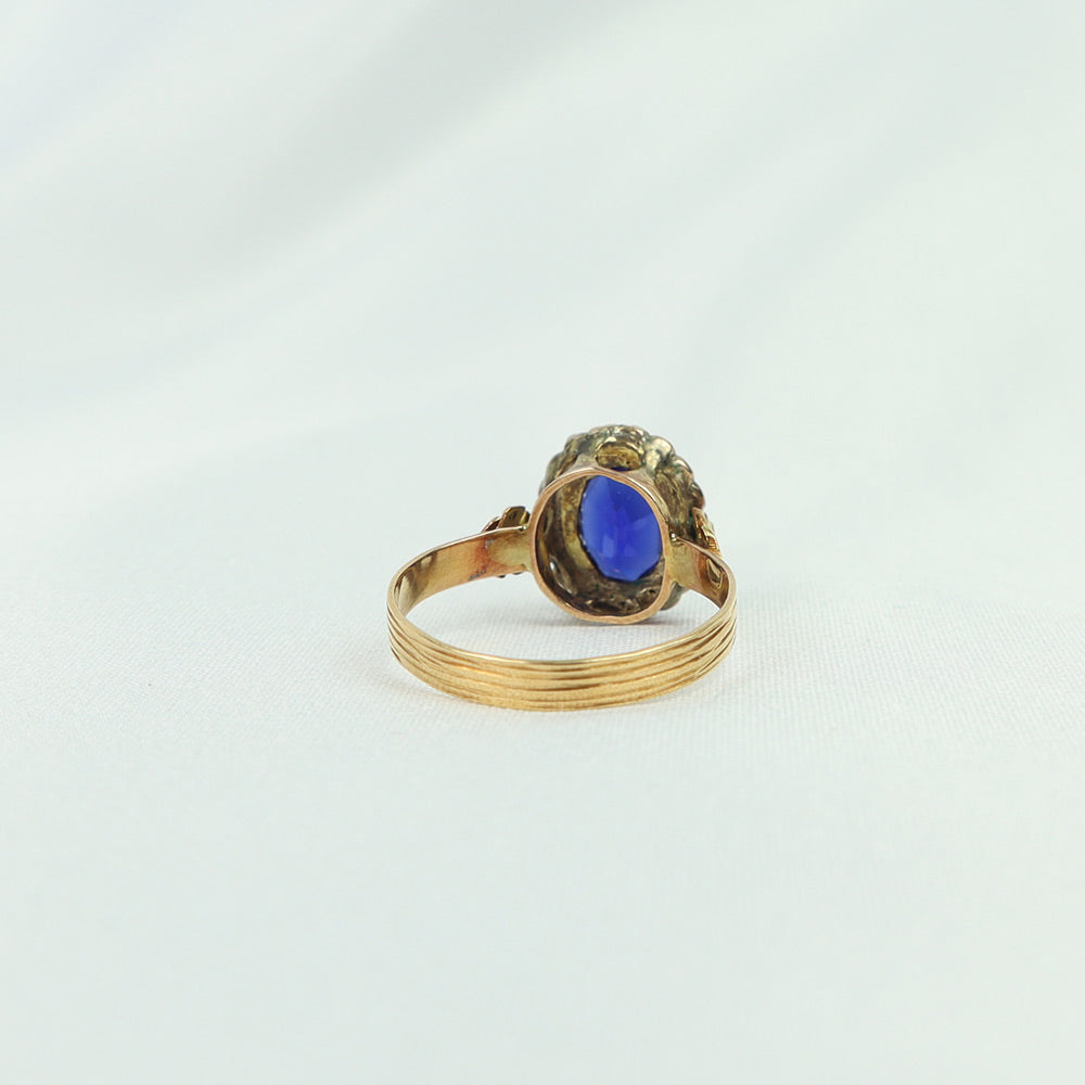 Anello blu microperle cod. 6716