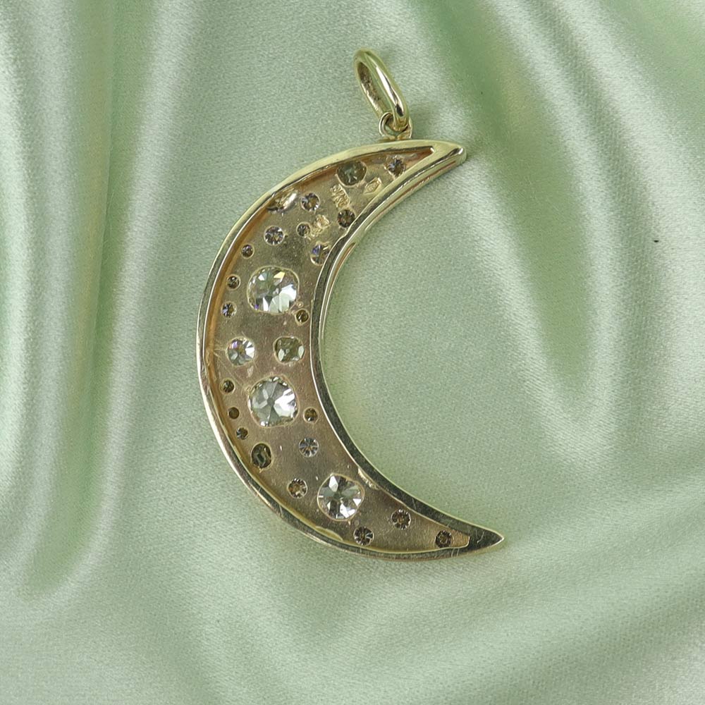 Ciondolo Luna oro e diamanti cod 6951