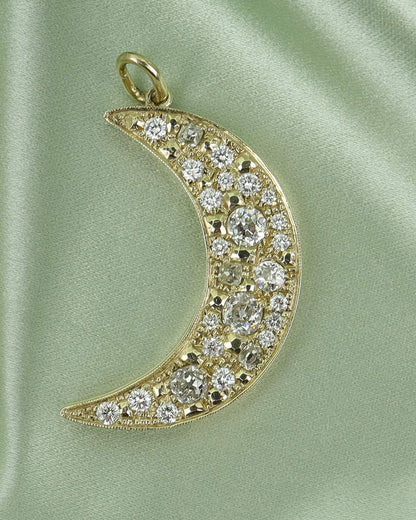 Ciondolo Luna oro e diamanti cod 6951